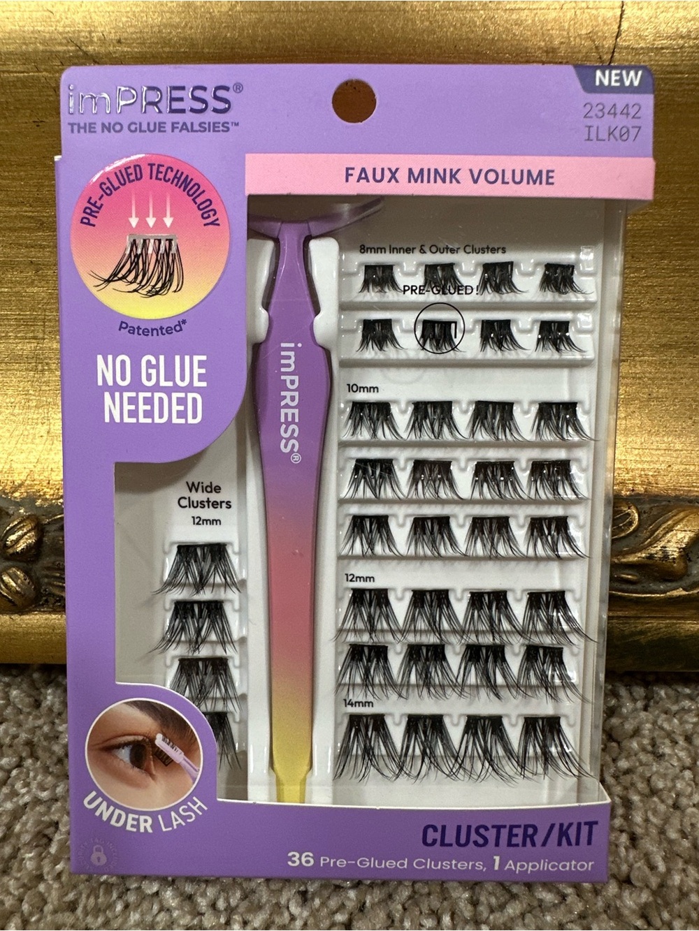 NIB Impress Beauty The No Glue Falsies Lashes Faux Mink Volume 23442
